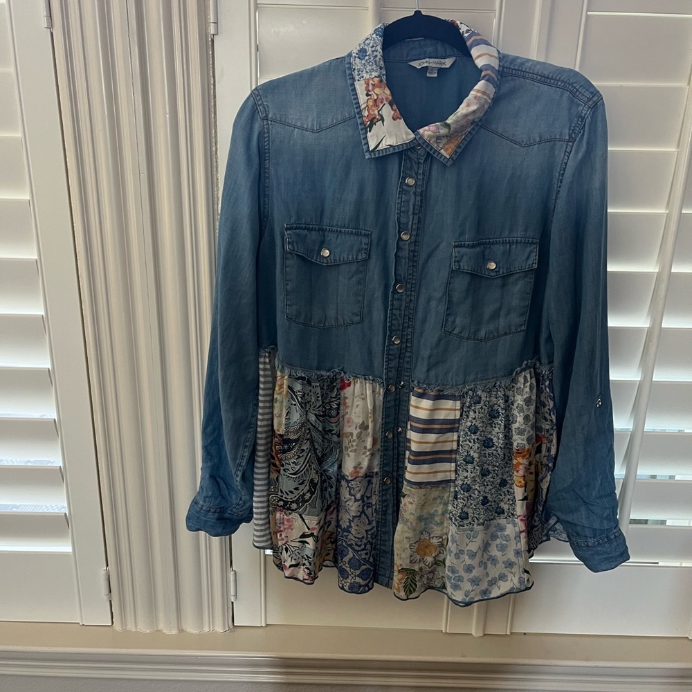 Denim Patchwork Shirt